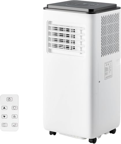 Portable Air Conditioners, 8000BTU Portable AC with 3-In-1 Cooling, Fan & Dehumidifier, 24-Hour Timer, Remote Control, Cooling Up to 350 Sq. Ft., Ideal for Bedrooms and Offices