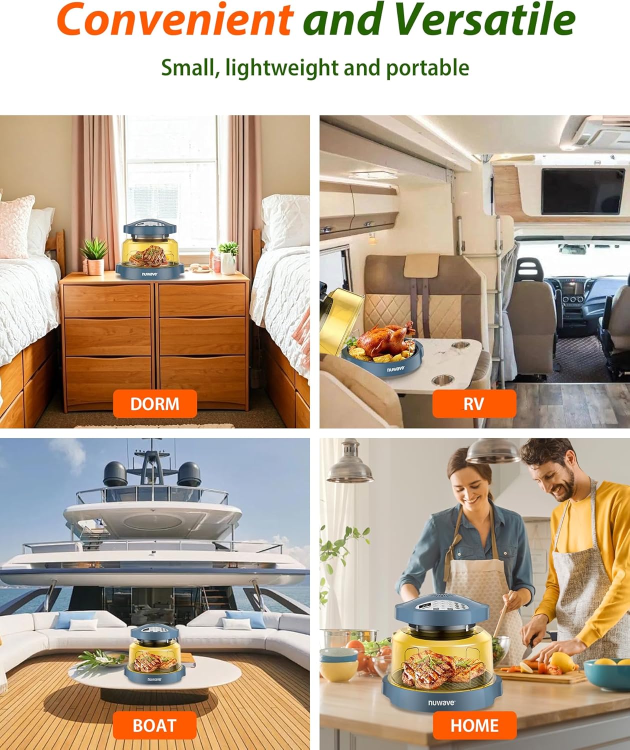 Nuwave Oven Pro Plus Air Fryer, Infra-Red Countertop, 2025 Advanced Convection, No Defrosting or Preheating, Cook Fresh or Frozen, Durable Power Dome, 100 Presets & 50 Memory, PFAS Free, Cozy Blue