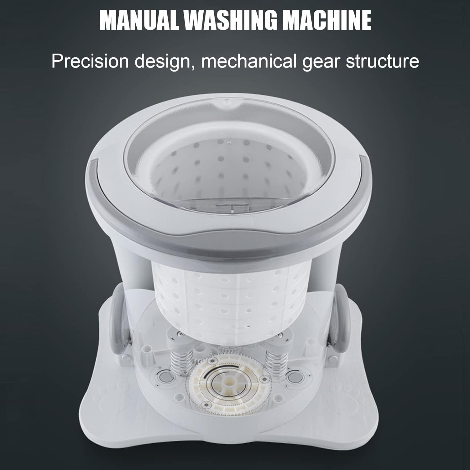 Mini Washing Machine Portable Manual Dryer Dehydrator, Non-Electric Spin Dryer Hand Powered Laundry Spinner, Compact Clothes Underwear Sock Dehydrator Compact, for Rv's/Camping/Apartments/Dorms