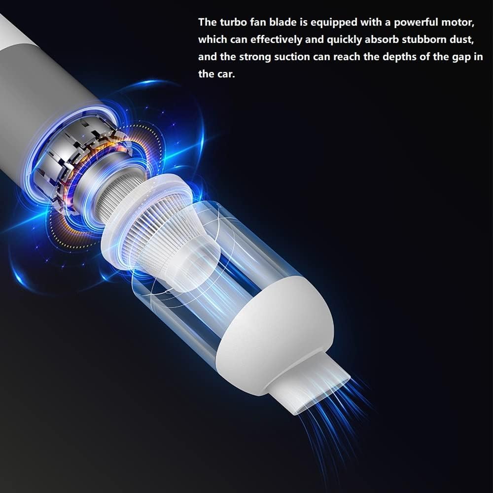 Hand Held Vacuum, WirelessVacuum Cleaner Cordless Handheld Vacuum Home Dual Use Vacuum Cleaner with Built-in Battrery (Color : White Orange)