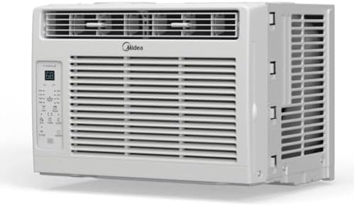 Midea 6,000 BTU 115V Window Air Conditioner w/Comfort Sense Remote, up to 250 Sq. ft., White, Cooling Modes: Cool, Dehumidify, Ventilate - MAW06R1WWT-T