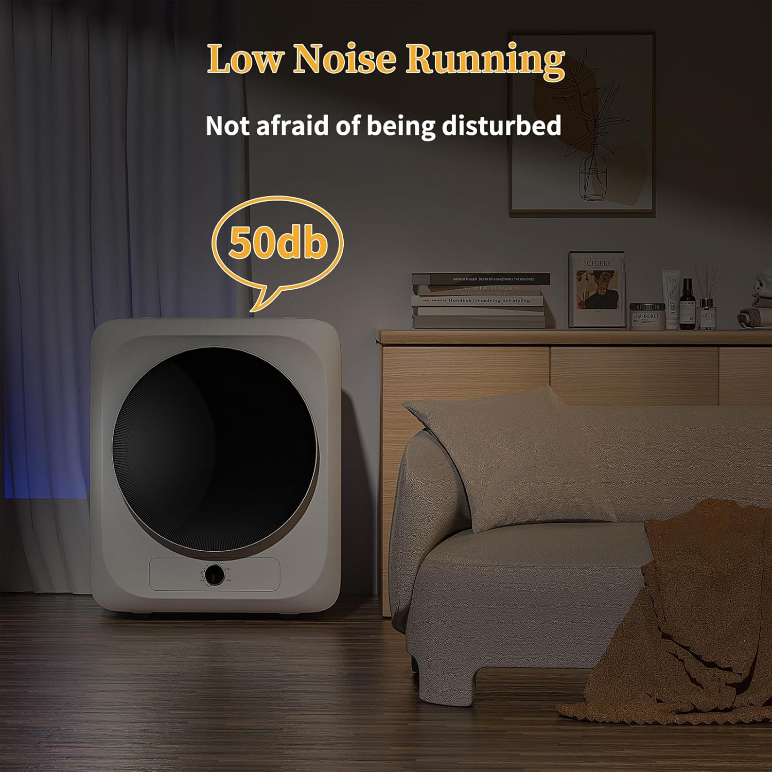 Zynkez Portable Clothes Dryer, 110V Electric Compact Laundry Dryer with Stainless Steel Tub for Apartments, Dorms, RVs (White)