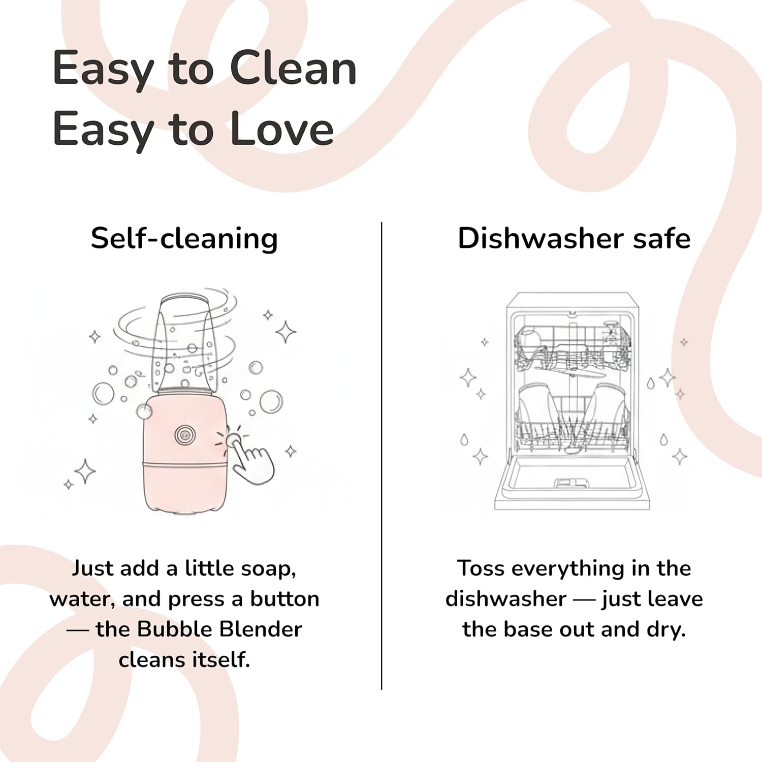 Bubble Blender, Baby Food Maker & Puree Blender with 2 Borosilicate Glass Cups, Compact Baby Bullet for Smoothies, Hands-Free One-Touch, 200W Motor, Cream