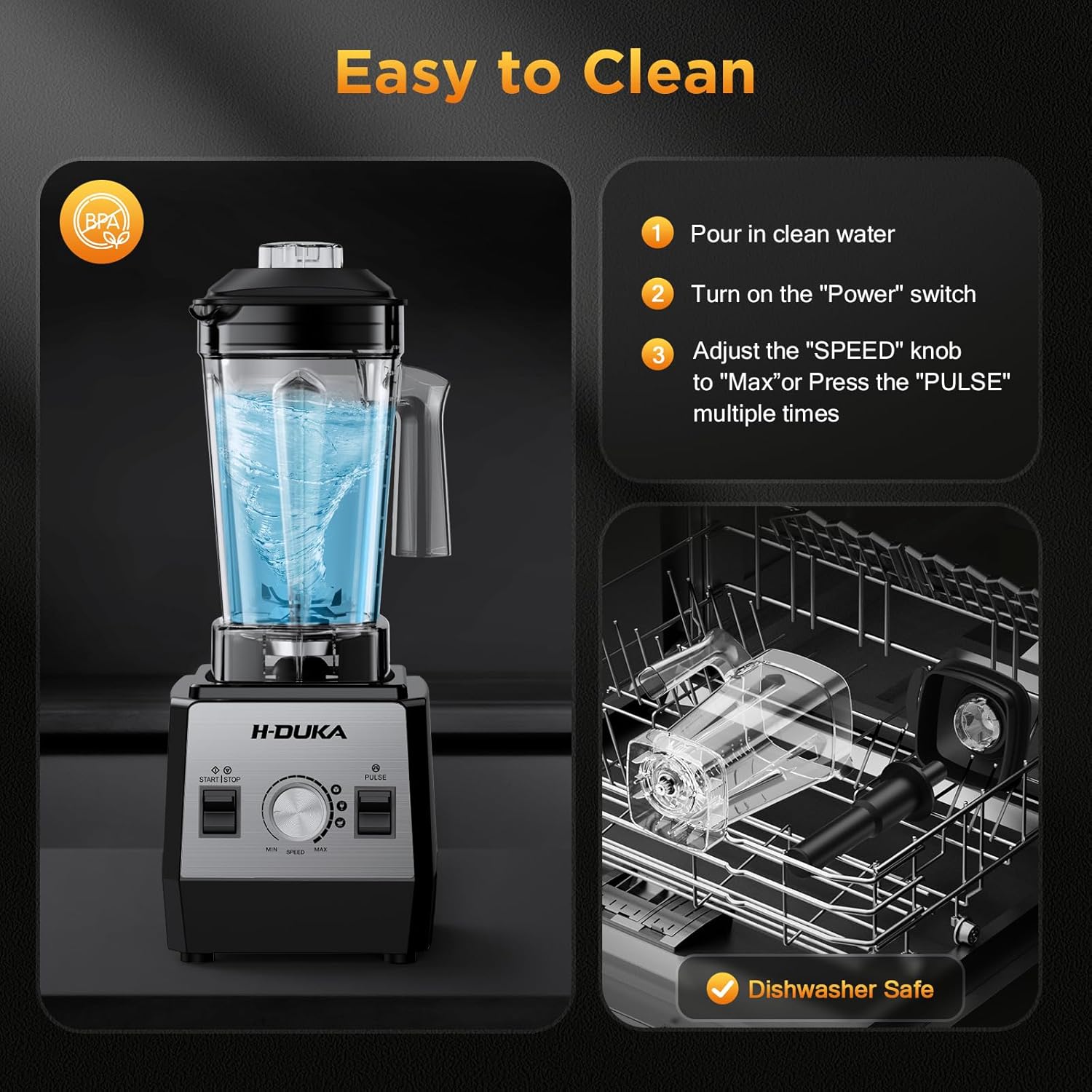 Blender for Smoothies with 64 Oz Capacity, Blenders for Kitchen with BPA-Free Container, Smoothie blender for Ice Crushing, Frozen Drink, Baby Food, Sauces, Dishwasher Safe