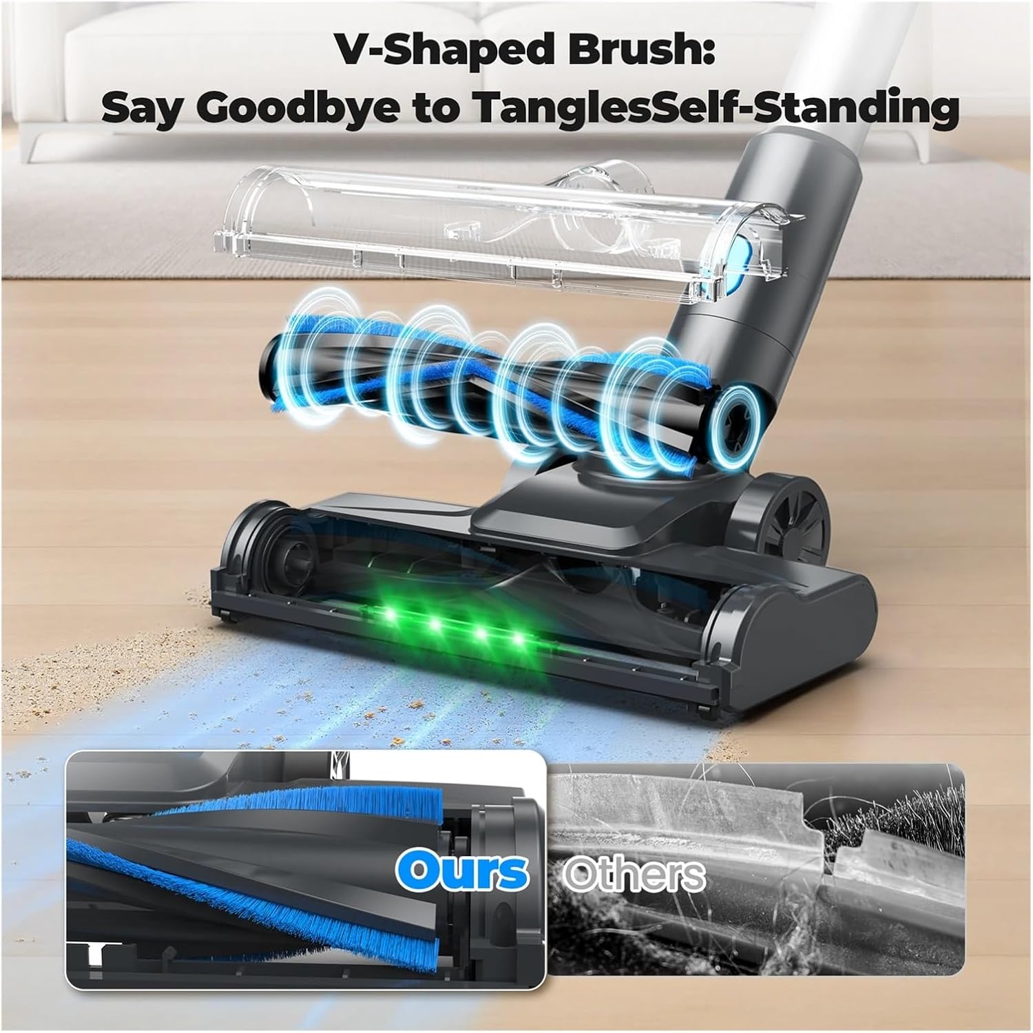 Compatible With INSE Cordless Vacuum Cleaner, 30Kpa Powerful Suction, 40 Mins Runtime, Ultra Lightweight Stick Vacuum, 1.2L Dust Cup For Carpet Hard Floor Pet Hair Home Car Cleaning(US)