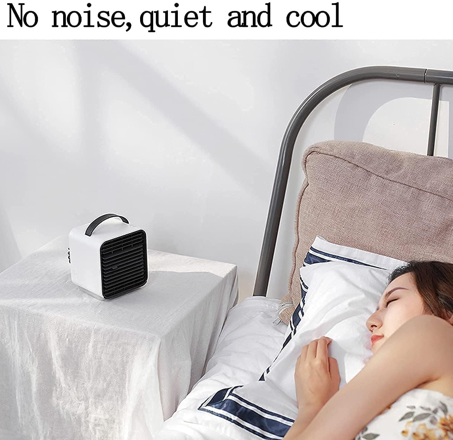 Portable Air Conditioner Fan, Mini Cooler with Large Capacity Water Tank and Fast Cooling Fan USB for Home, Office (Color : Pink)