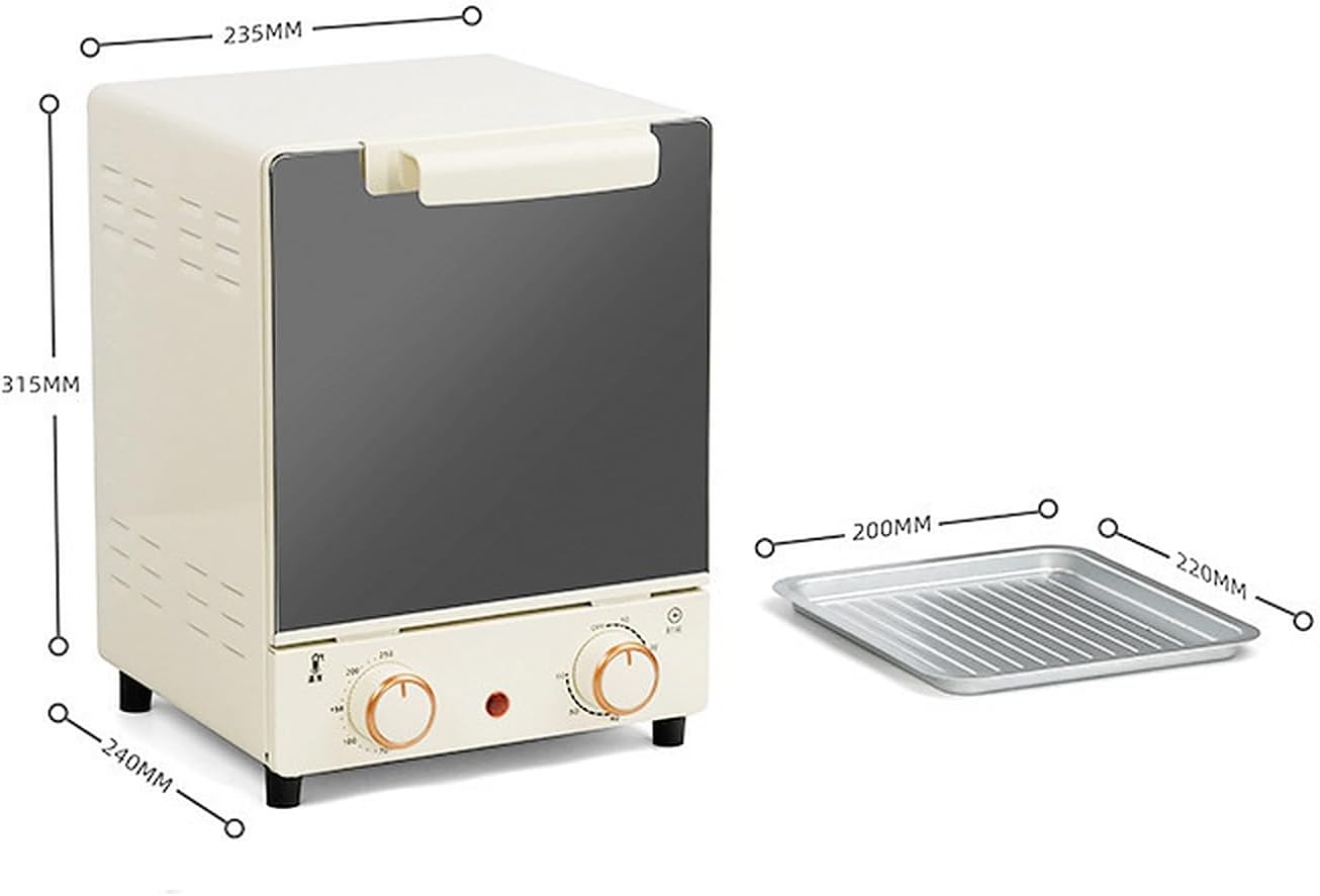 15L Mini Electric Oven, Compact Countertop Toaster Oven with Timer & Adjustable Temperature, Stainless Steel Multi-Function Oven for Baking, Roasting, Grilling, Ideal for Small Kitchens