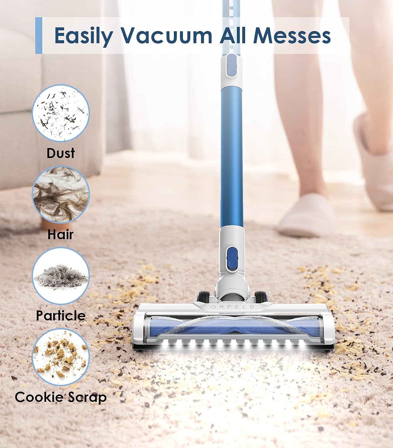 Cordless Vacuum Cleaner (Blue)