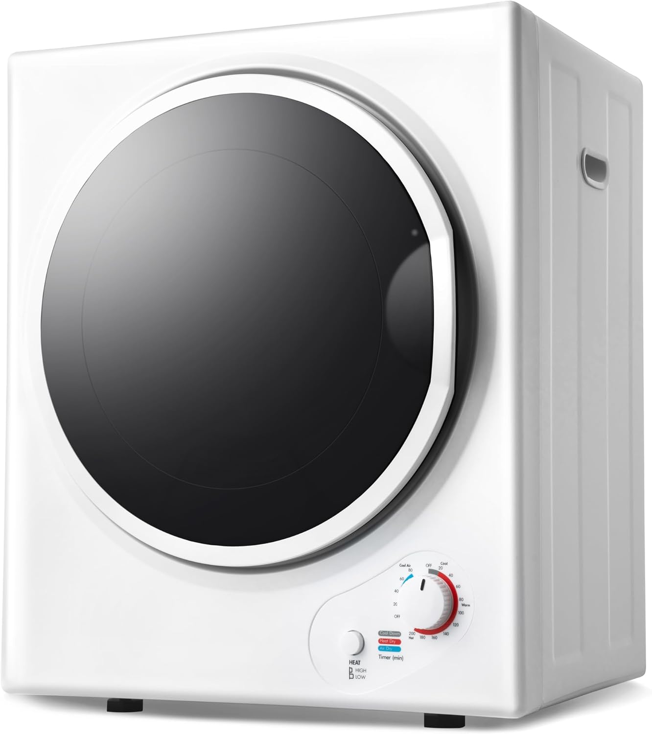 LZ LEISURE ZONE Portable Clothes Dryer, Electric Compact Dryer with Easy Knob Control, Front Load Freestanding Laundry Dryer Machine for Apartments/Dorm/RVs/Home, Wall Mount Kit Included, White