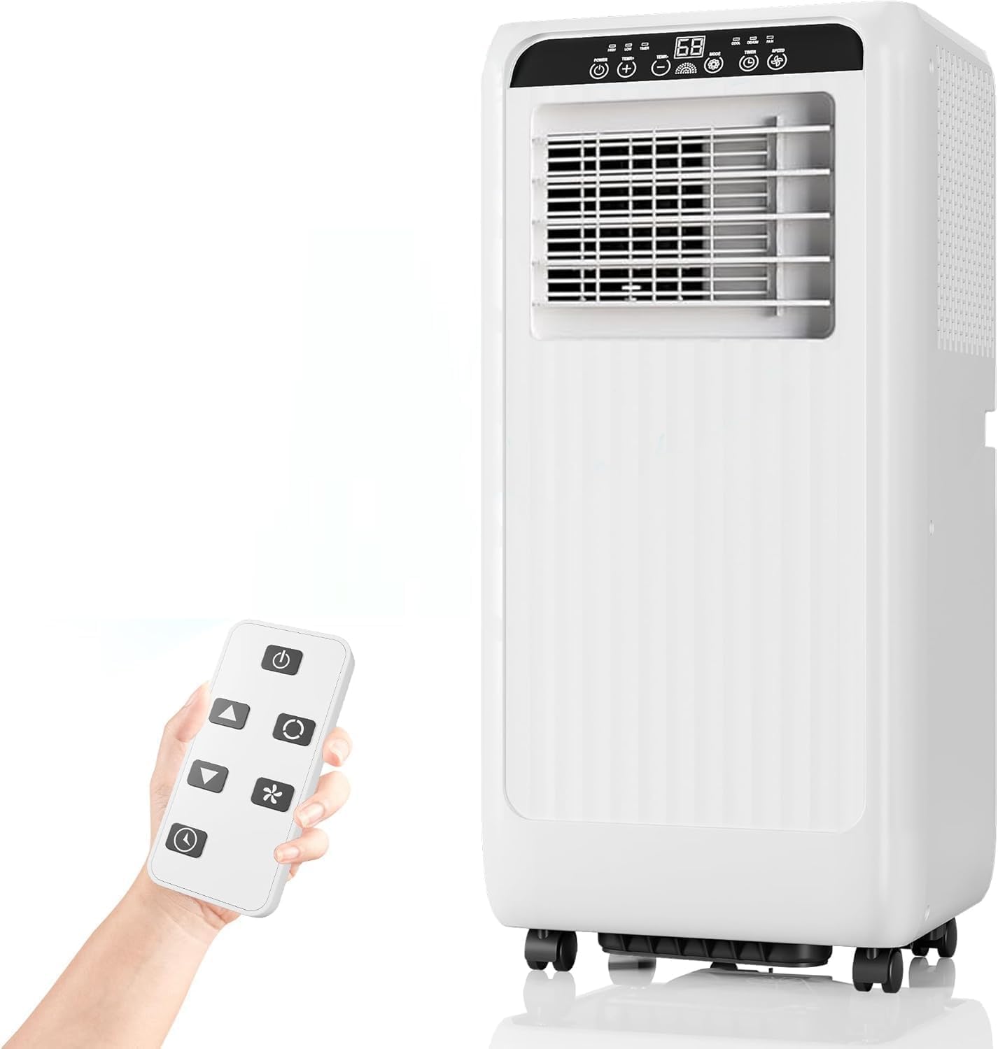 8000 BTUs Portable Air Conditioner, Cooling, Dehumidifying, Fan 3-in-1 Mode, with Remote Control & Retractable Window Kit, 24H Timer, LED Display, Cools up to 350 Sq. Ft. for Small Apartments