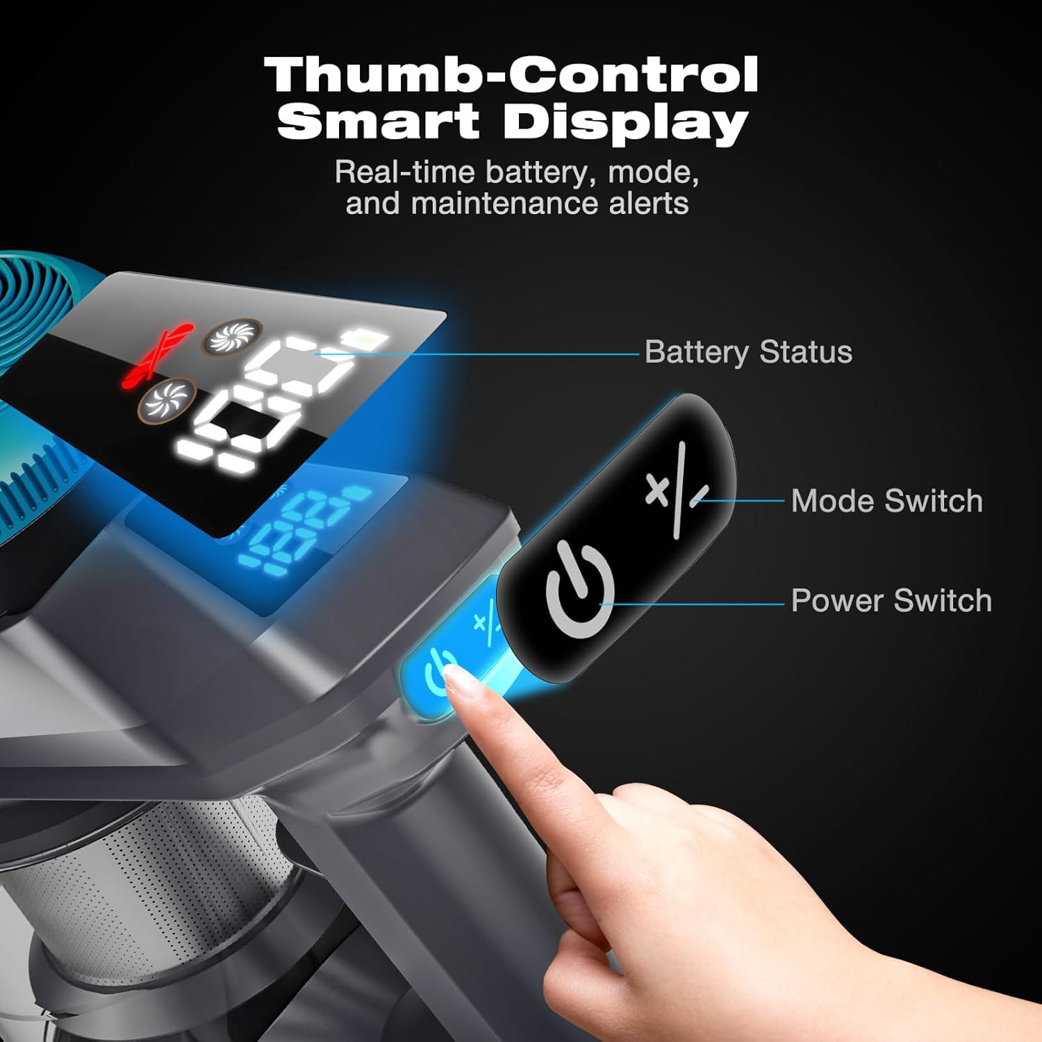 HAUSMEISTER VoltVac Go Cordless Vacuum Cleaner for Home Pet Hair, 30000PA for Carpets Hard Floors, 50Min Portable Handheld Rechargeable Vacuum, 2 HEPA Filters, Lightweight