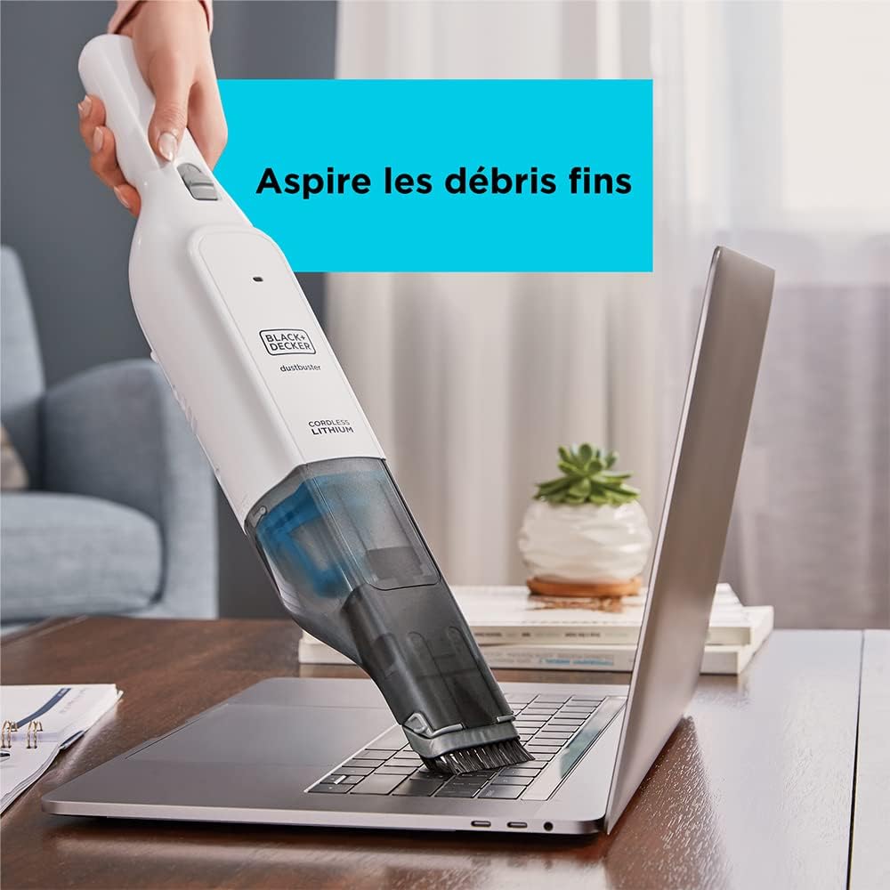 BLACK+DECKER, Pelicano handheld vacuum cleaner. 12V power supply and 1.5Ah Lithium battery. Extendable and open nozzle, basic charger and accessories, Multicolor