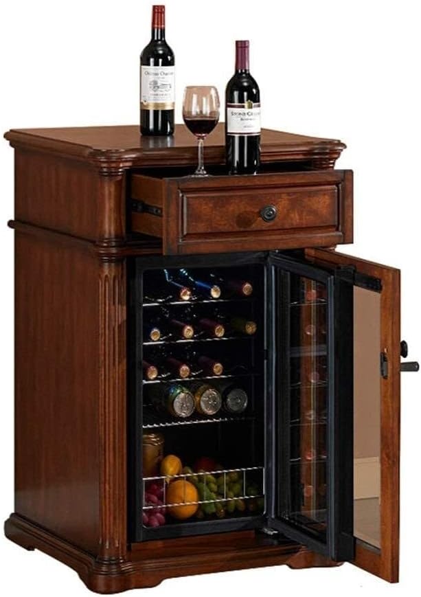 Retro Wine Cellar, Independent Wine Cellar, CNC Temperature-Adjustable Constant Temperature Refrigerator, Silent Beverage Cooler (White 60 * 55 * 98cm)(Brown)