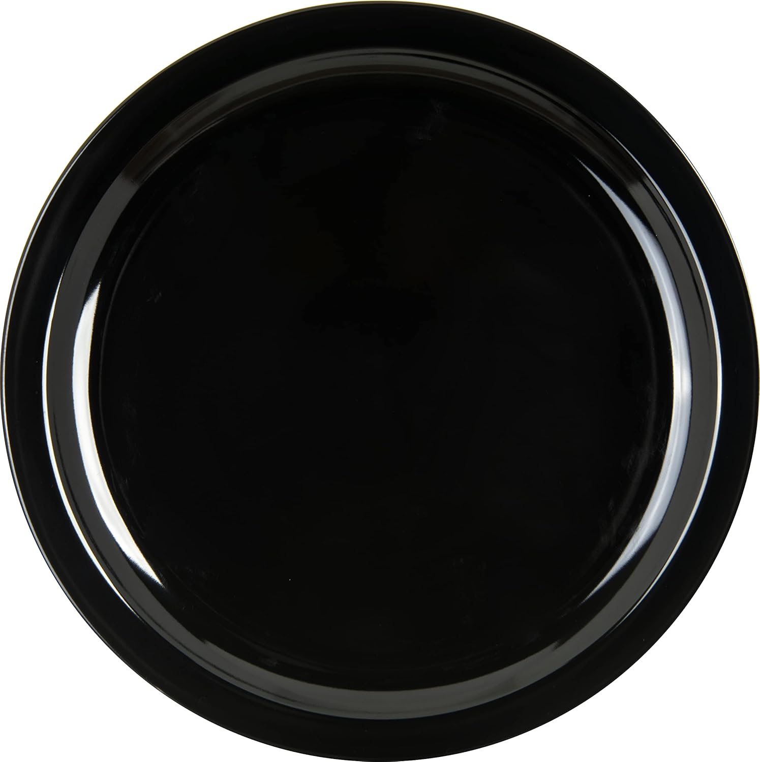Carlisle FoodService Products Kingline Reusable Plastic Plate Dinner Plate for Home and Restaurant, Melamine, 10 Inches, Black, (Pack of 48)
