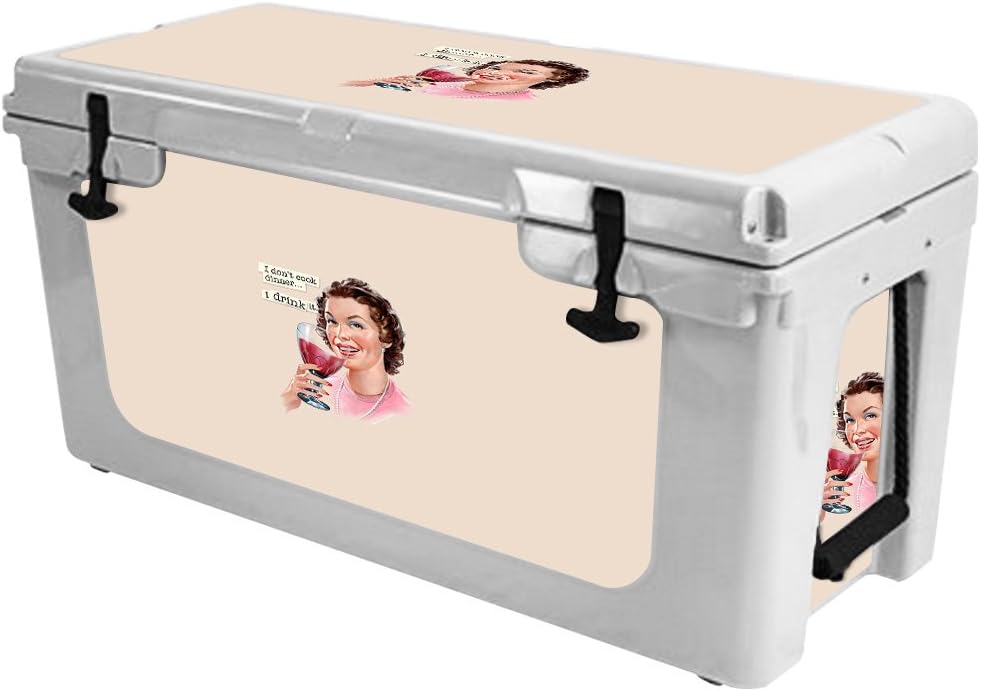 MightySkins (Cooler Not Included) Skin Compatible with RTIC 65 Cooler (2017 Model) - Wine Cook | Protective, Durable, and Unique Vinyl Decal wrap Cover | Easy to Apply | Made in The USA