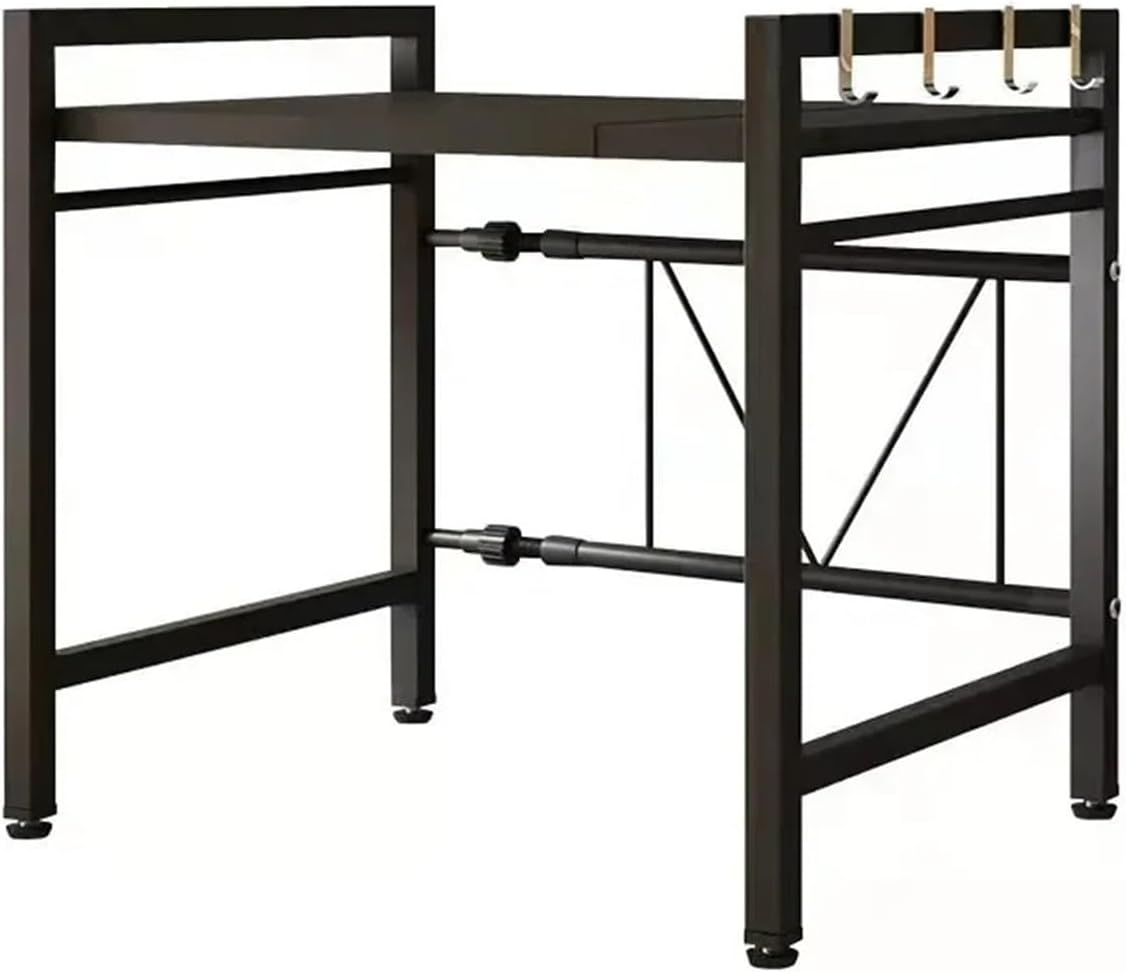 Expandable Microwave Oven Shelf Storage Rack Kitchen Countertop Organize Thickened(Single layer white)