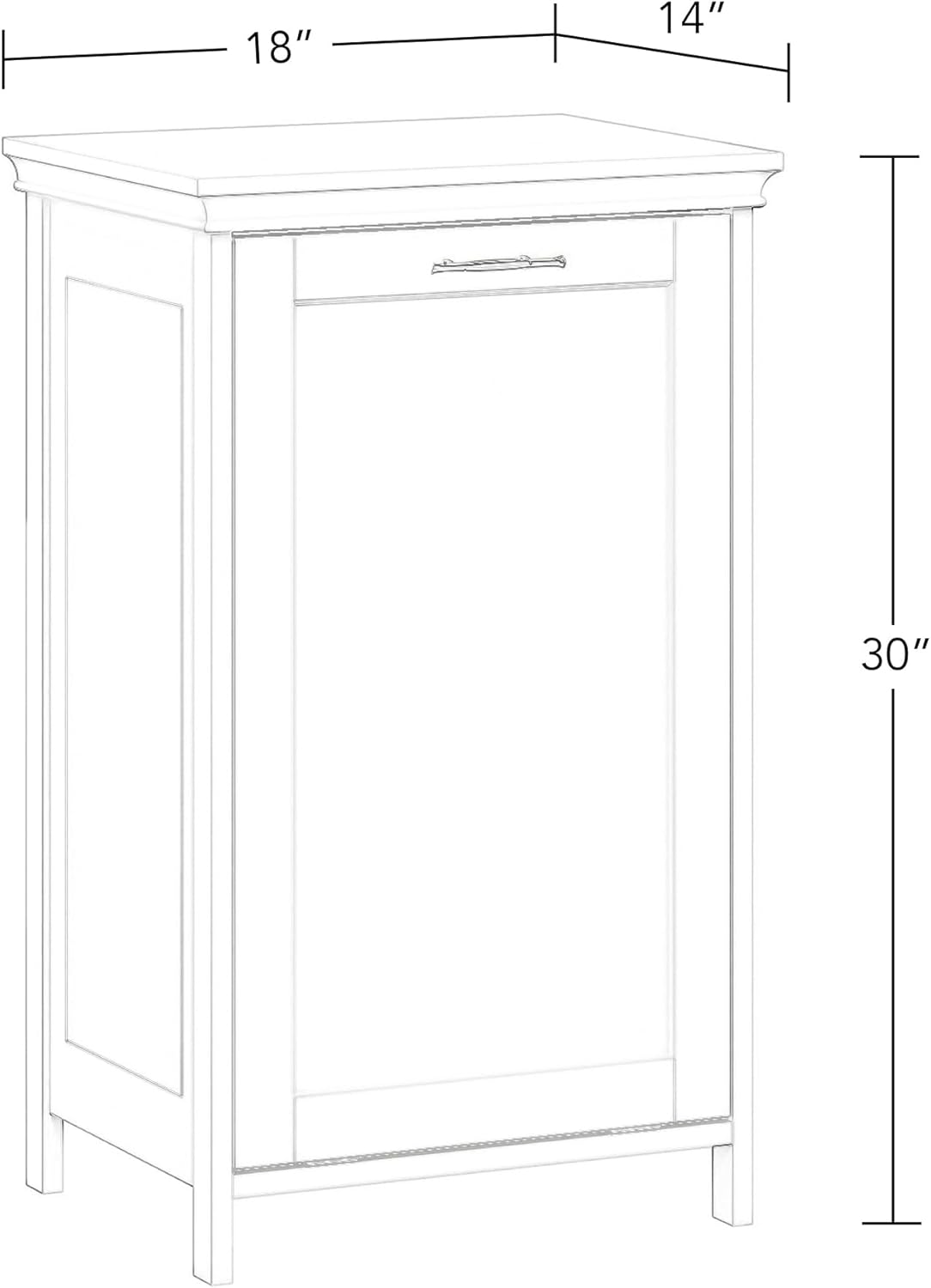 RiverRidge Somerset Tilt-Out Laundry Hamper, White