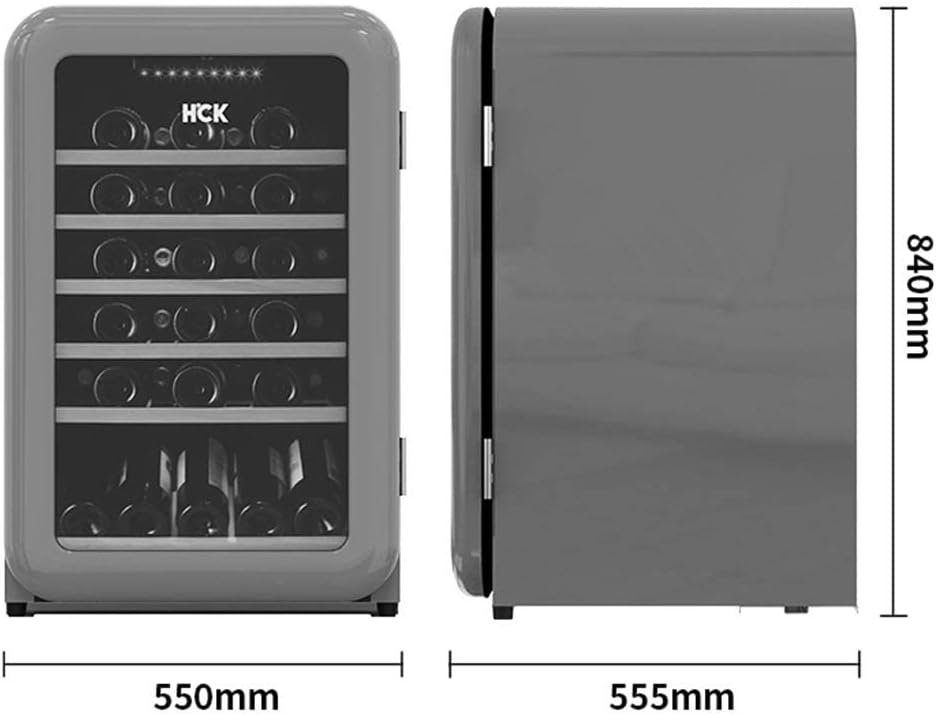 Retro Wine Cooler with 49 Bottles, Household Thermostatic Compressor Ice Bar, Independent Wine Cellar, Transparent Glass Door, Refrigerator Beverage Cooler, Ice Bar