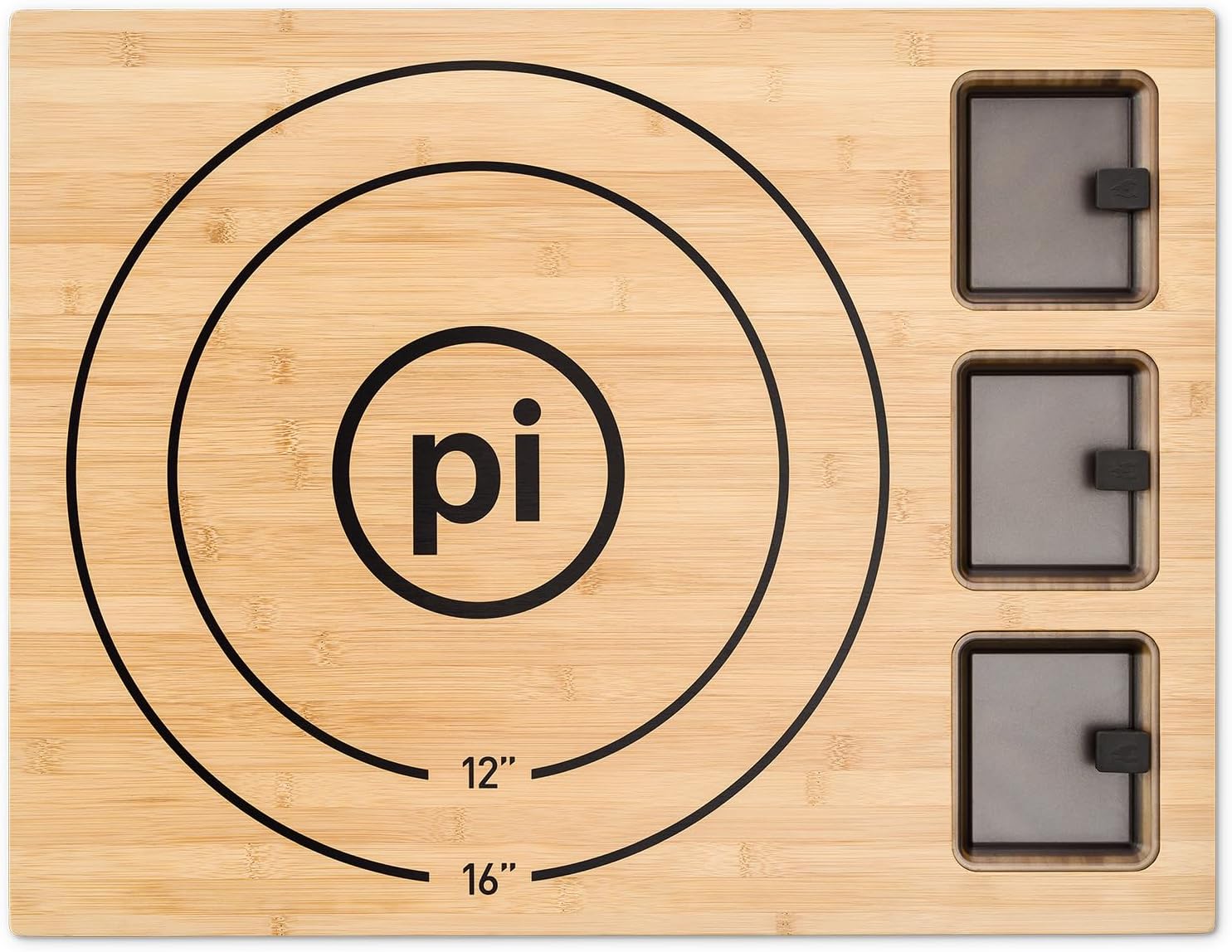 Solo Stove Pi Cutting Board with Containers| Large Chopping Board w/ 3 Shatter-resistant Containers w/Lids, Bamboo Cutting Board for Kitchen, Anti-Slip Rubber Feet, Board Size: 45,7 x 60 cm