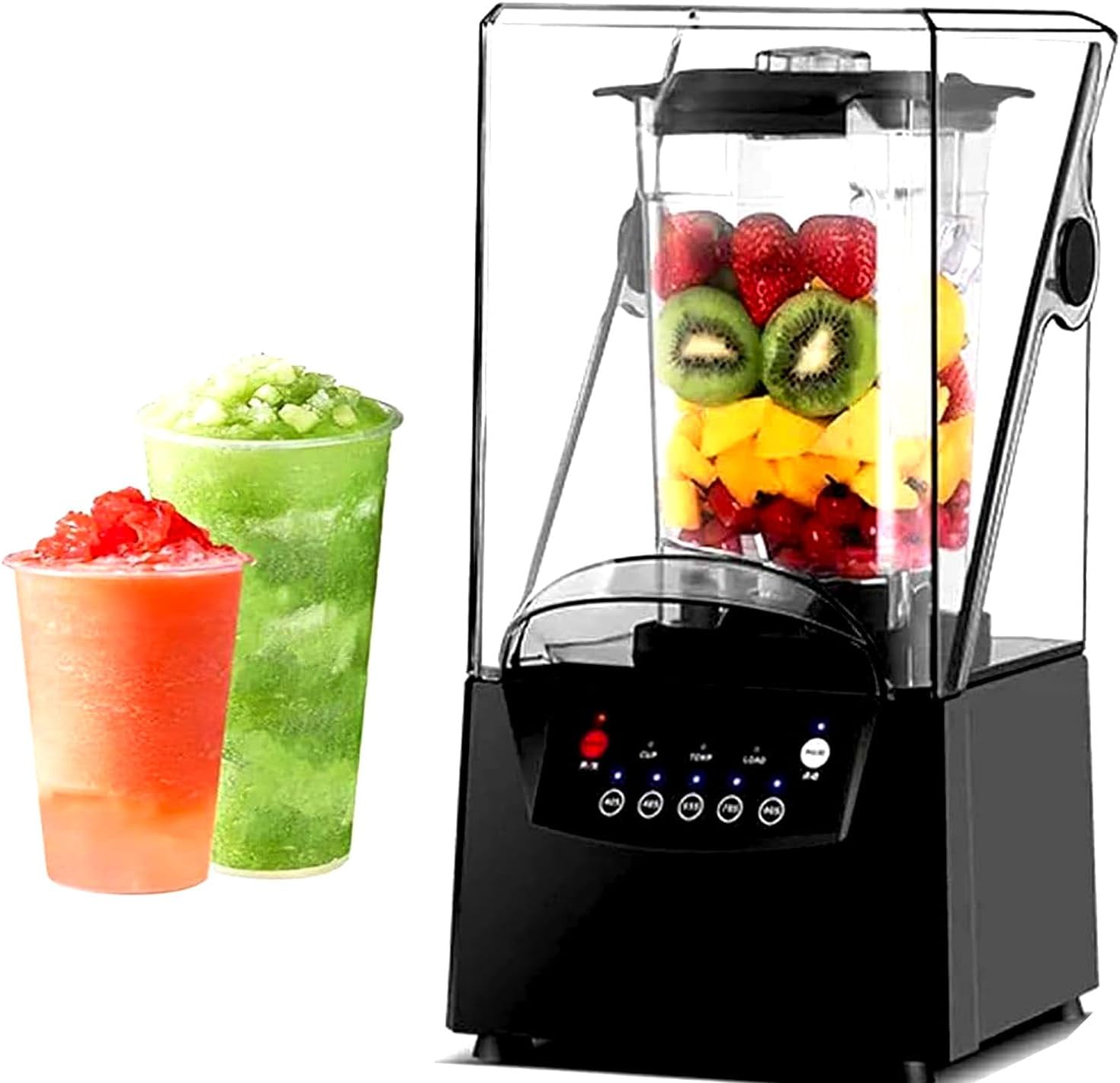 Professional Countertop Blender, 2200w For Shakes And Smoothies, Home & Commercial With Timer And Speed Control, 2l Quiet Blender, Dishwasher Safe 110v