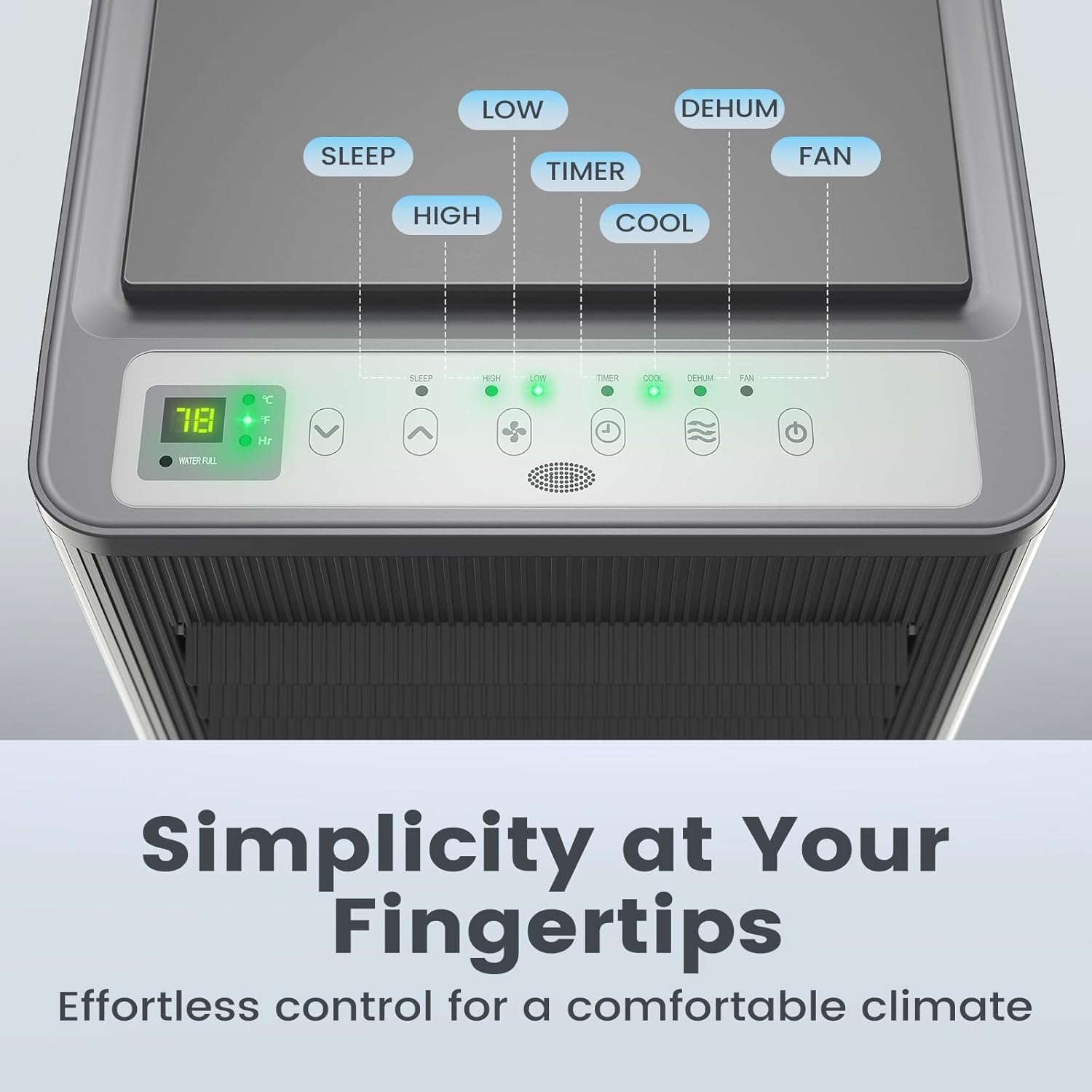 Air Choice 10000 BTU Portable Air Conditioner, Air Conditioner Portable for Room Up to 450 Sq.Ft, 24H Timer, 3-in-1 AC Unit with Dehumidifier & Fan Modes, Window Kit for Home Office, Metallic Grey