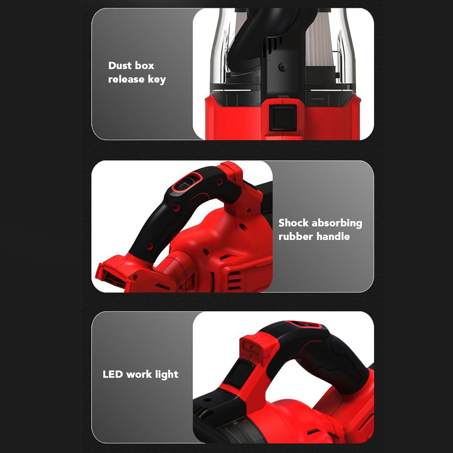 Luqeeg Cordless Vacuum Cleaner, Battery Powered Handheld Vacuum with Washable High Efficiency Particulate Air Filter High Power Suction Vacuum Cleaning Machine for Carpet, Car,