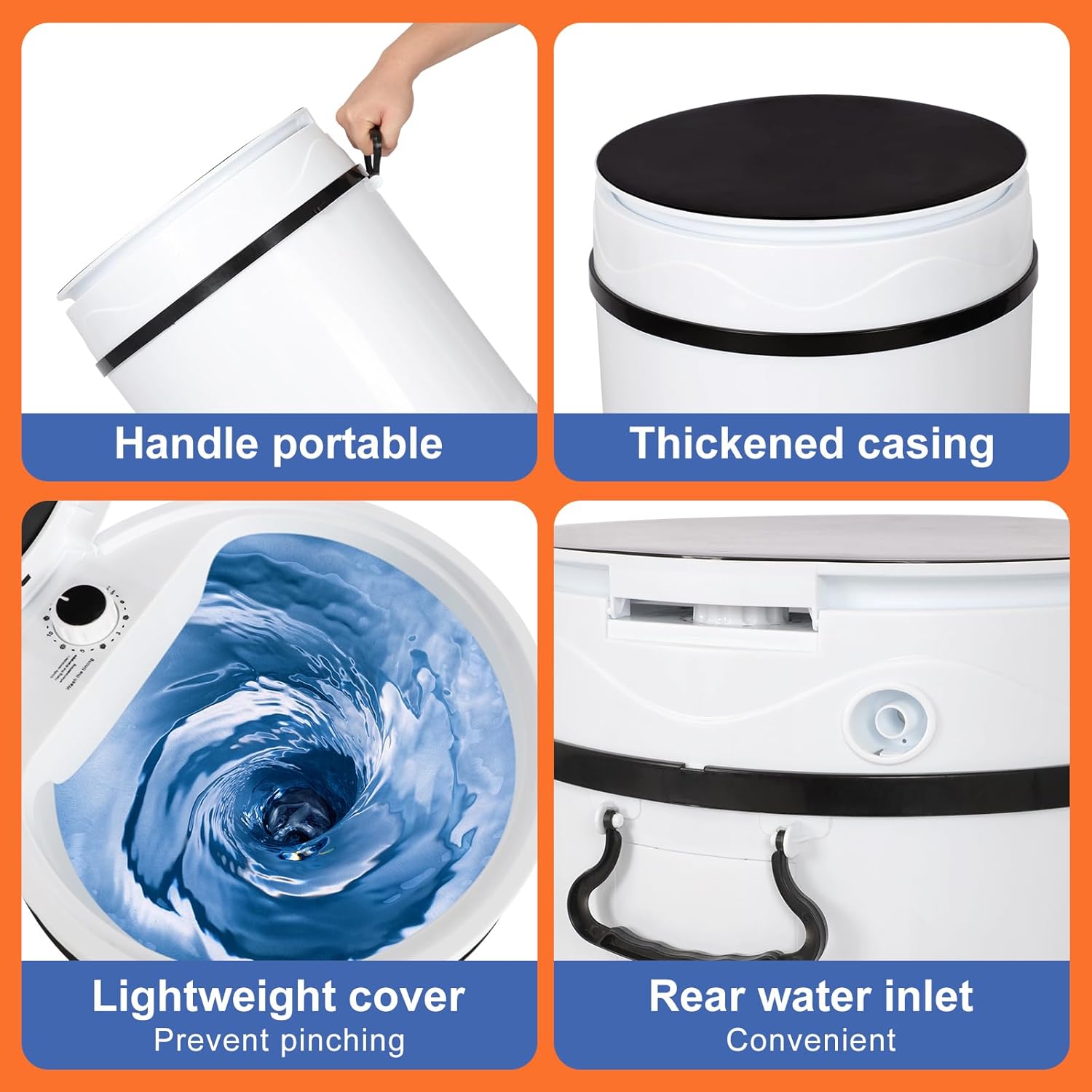 Mini Shoe Washing Machine,15 * 15 * 23.6inch,Three Functions: Washing Shoes/Clothes and Spin-Dry,Automatic Washing Machine,PA Soft Bristles Deep Cleaning,for Apartment Dorms