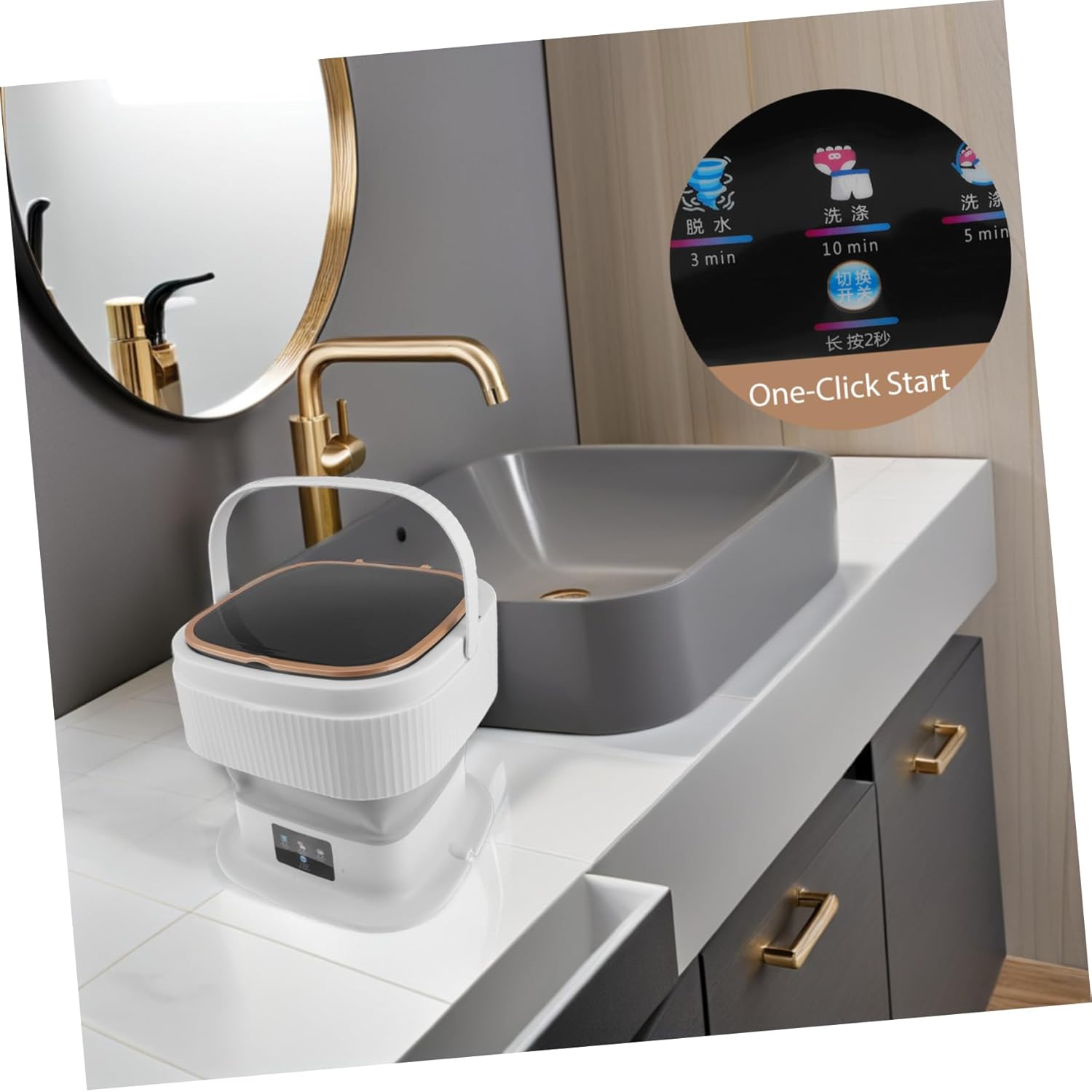 Veemoon Portable Mini Washing Washer and Dryer for Clothes Underwear and Socks for Apartments and Travel