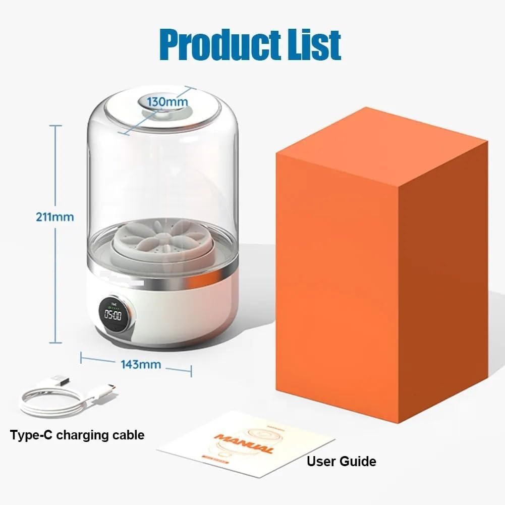 Portable Washing Machine, Portable Cordless Washing Machine Rechargeable, Mini Washer for/Underwear/Socks/Clothes Home Travel Laundry Bucket,for Apartments, Homes, and Dorms