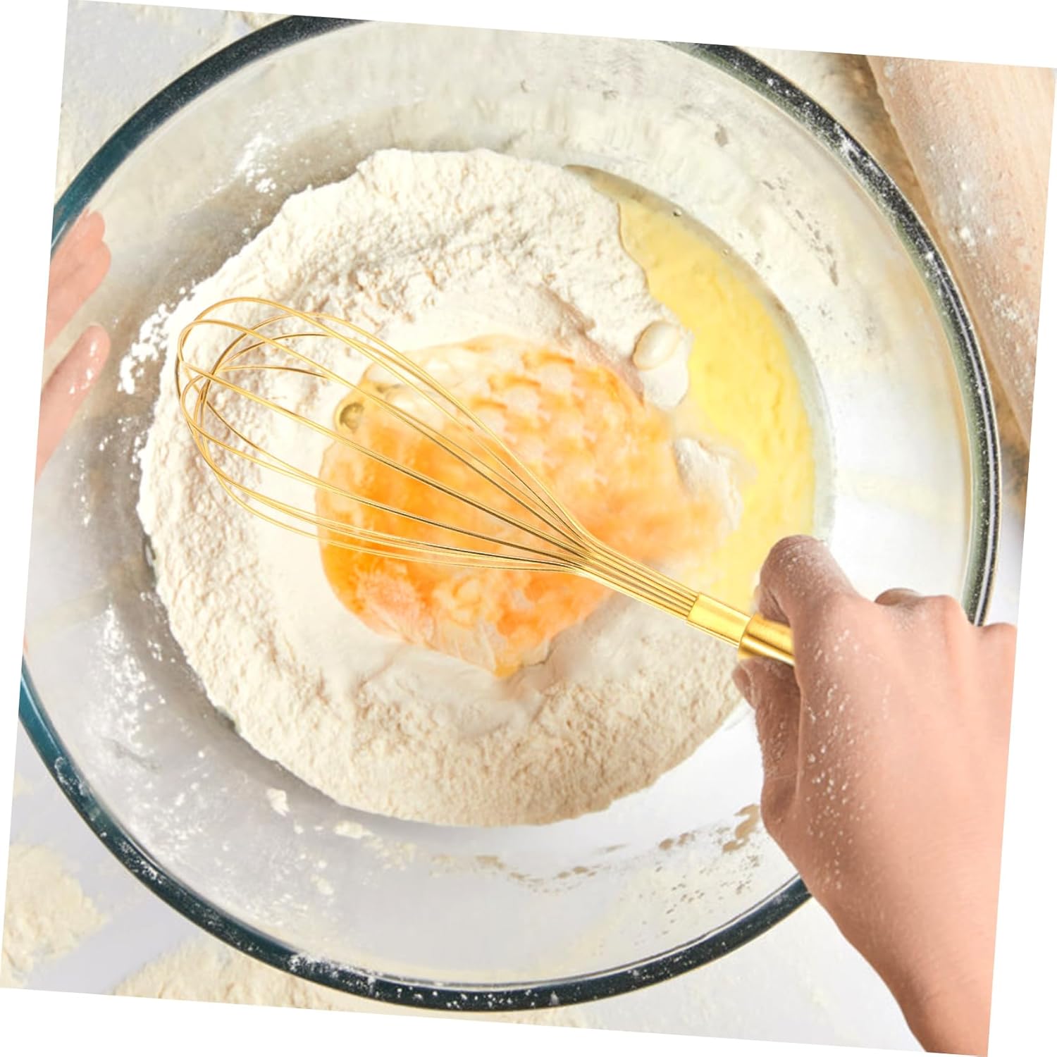 PRETYZOOM Stainless Steel Egg Beater Yolk Egg Tool Formula Mixer Wisking Tool Mixer Blender