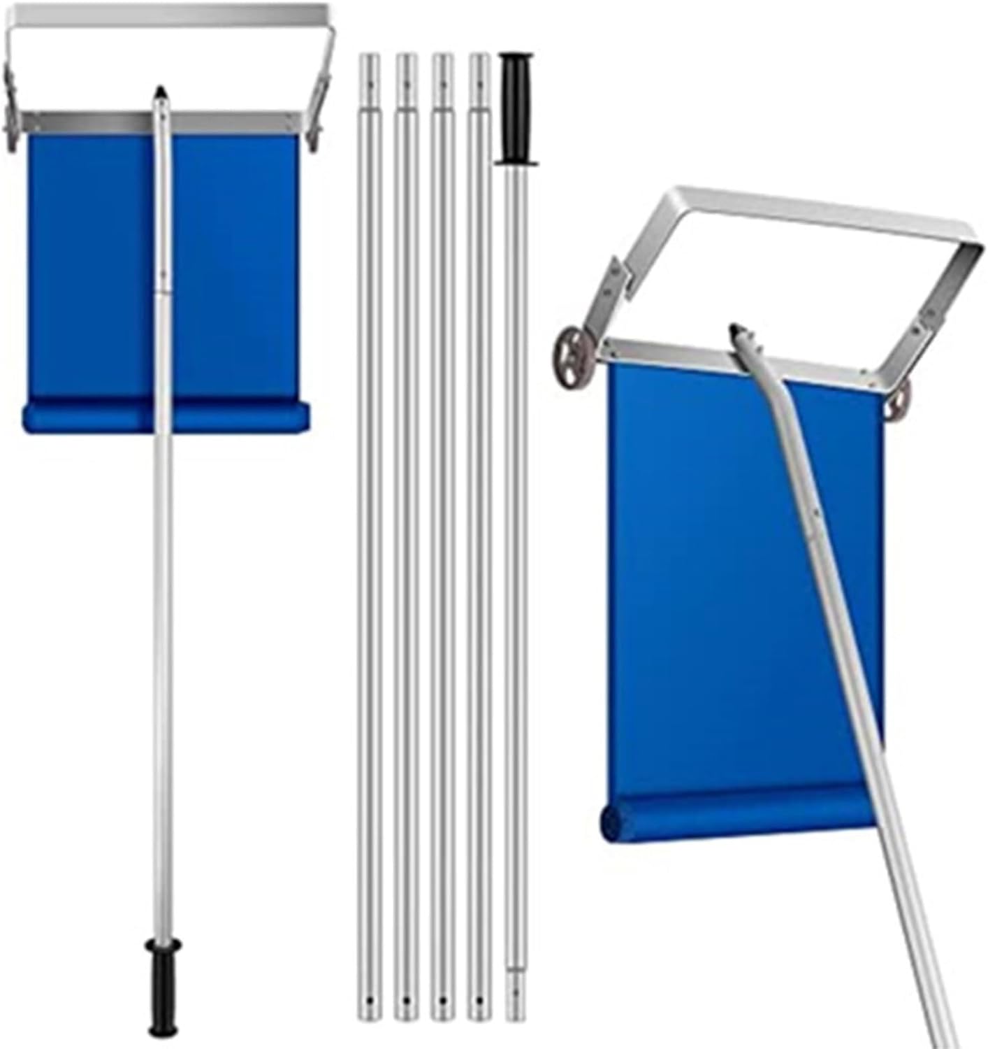 Snow Roof Rake, Roof Rake for House Roof Snow Removal, Telescoping Snow Removal Tool w/Adjustable Handle, Nylon Slide & Wheels, for Snow, Leaves, Debris Removal