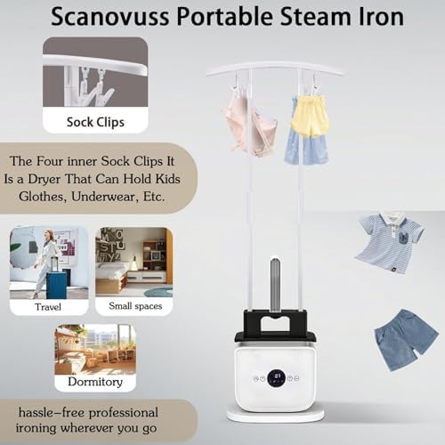 Upgraded Clothes Iron & Steamer 3.0-2-in-1 Hands-Free Hot Air Dryer, 8-Minute Quick Dry for Shirts, Pants, Jackets & Shoes - Perfect for Travel & Home Use