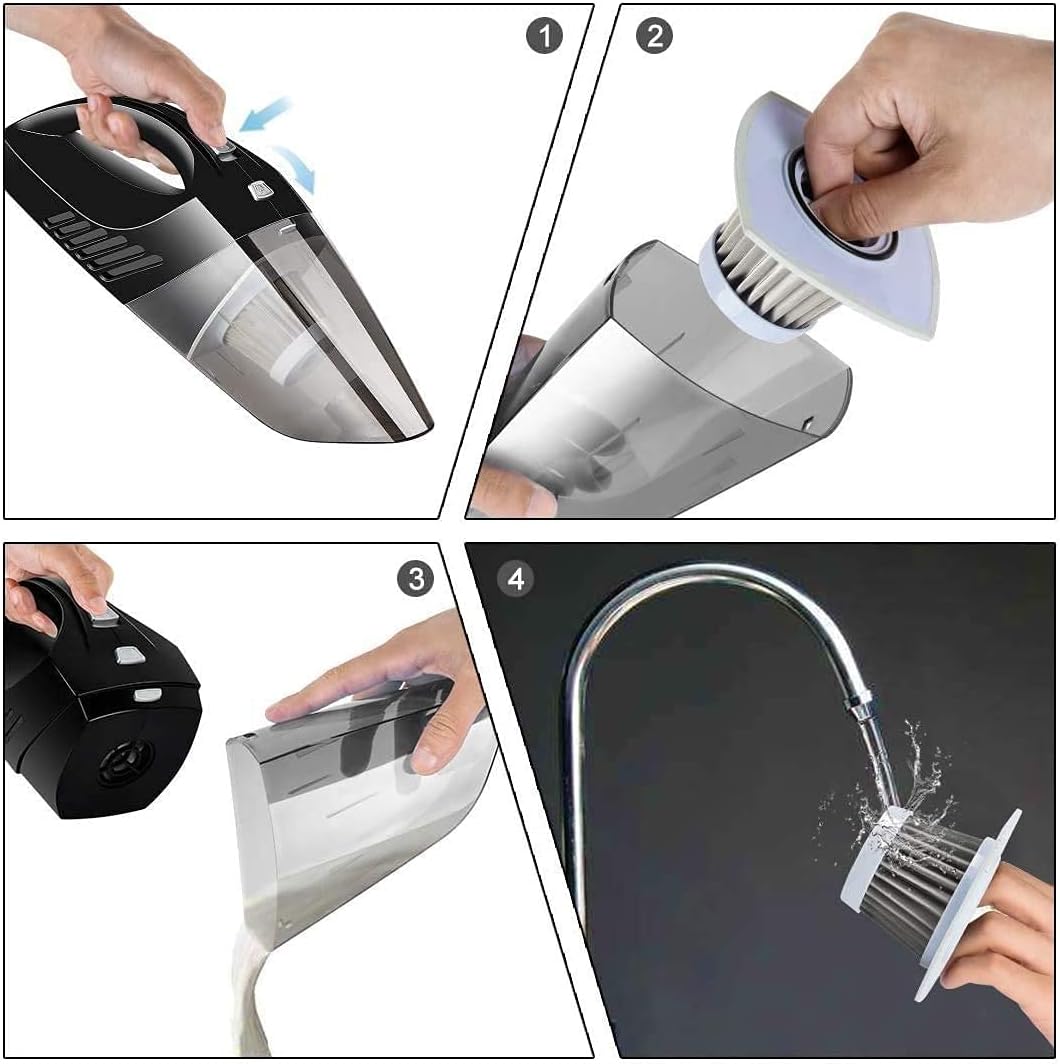 Handheld Vacuum Cordless, High Power 4000PA, Hand Vacuum Cleaner, Hand Held Vacuum Cleaner, 2200mAh Battery, Very Suitable for Pet Hair, Sofa, Car and Any Corner