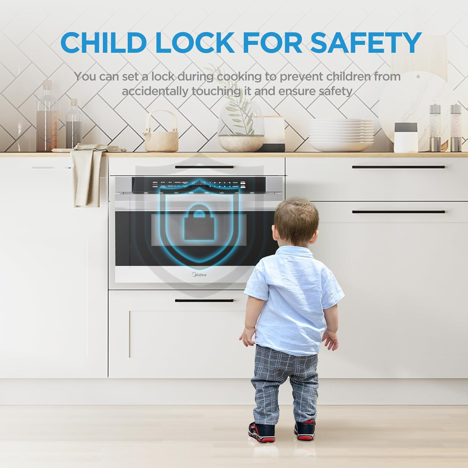 Midea MM12S2ASZ Microwave Oven, 1.2 cu.ft Drawer, Stainless Steel, Child Safety Lock