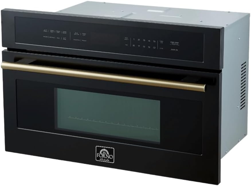 FORNO Oliena Espresso Black 30 Inch 1750 Watt Compact Oven & 1000 Watt Microwave, 1.6 cu. ft.