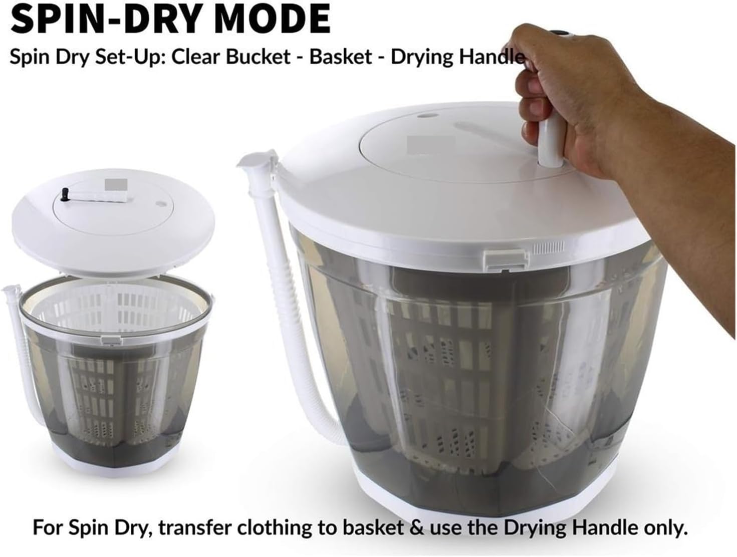 Mini Portable Washing Machine 2 in 1 Manual Non Electric Washer Dryer Ecofriendly Lightweight Fast Cleaning RV Camping Dorms,for Travel,Camping, RV & Dorms