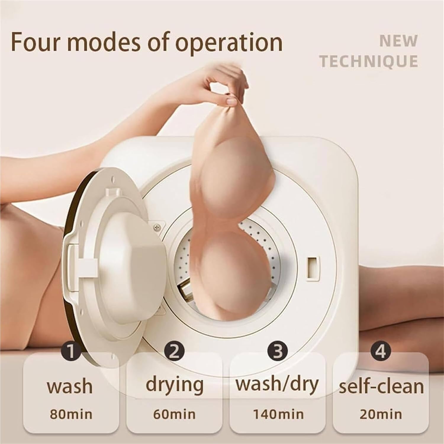 Portable Clothes Washing Machines, Wall Mounted Mini Washing Machine with LCD Control Panel, 2 in 1 Washer and Dryer Combo, Washing Capacity 0.3kg for Small Clothes, Underwear or Socks.(Desktop)