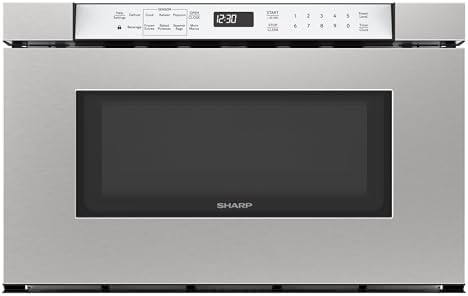 Sharp SMD2430MS 24-Inch Built-In Microwave Drawer Oven, Stainless Steel, 1.2 Cu. Ft, Sensor Cook Technology, Automatic Drawer System, ADA Compliant, Flush Mount Ready