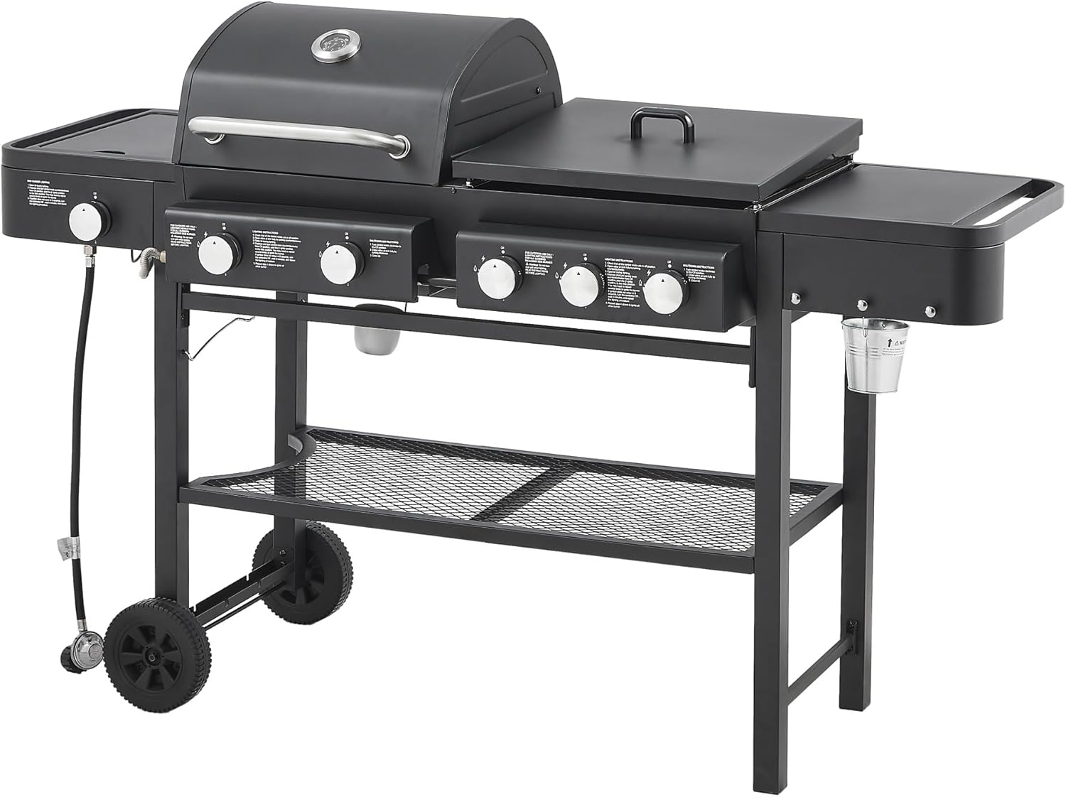 All-in-One Propane Gas Grill with Grilling & Griddling Functions – 751 Sq.Inch Cooking Space, 6 Burners, 56000 BTU Outdoor Grill for Backyard Barbecue & Family Gatherings