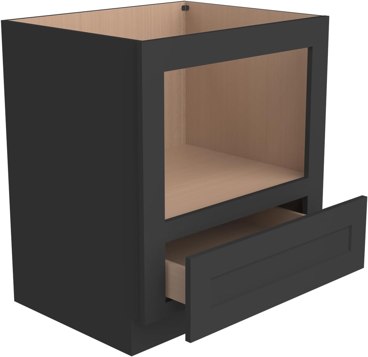 Microwave Base Cabinet – Solid Wood Shaker Style Kitchen Storage Base Unit with Drawer & Soft-Close Doors, RTA Pantry Cupboard for Dining Room, Coffee Bar 30