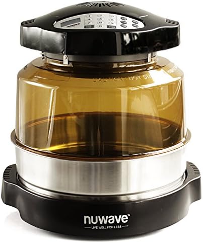 NuWave Oven Pro Plus 20602 Black Upgraded Shatter Resistant Dome with Extender Ring and Baking Pan