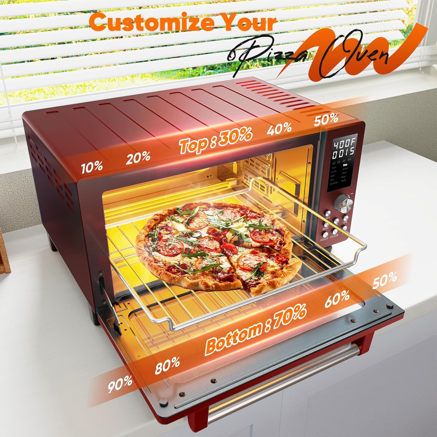 Nuwave Bravo Pro Convection Air Fryer Toaster Oven Combo, 2025 New and Improved, 10-in-1, 50°-450°F Temp Controls, Quick & Even Crisp Technology, 21Qt Capacity, Cinnamon, PFAS Free