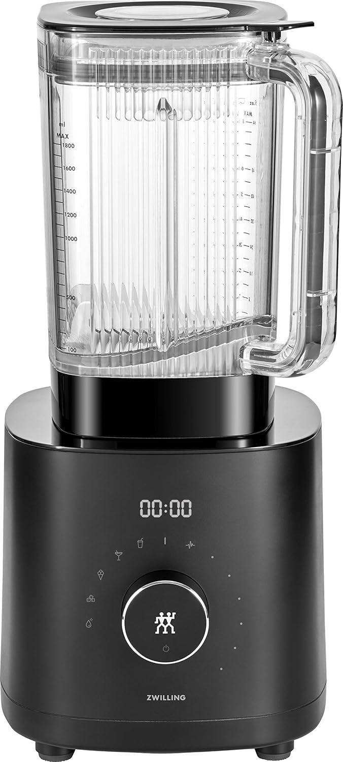 ZWILLING ENFINIGY Powerful Blender, 1.8 Litres, Mixer with Stainless Steel Winglet Blade and 1600 Watt Powerful Motor, Black