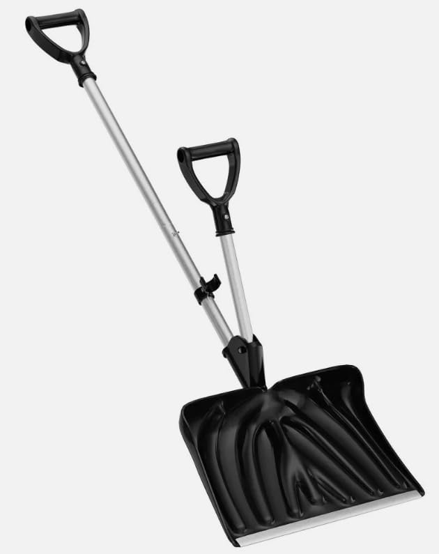 Snow Shovel Scoop with Ergonomic D-Shaped Handle Portable Snow Removal Tool 53in