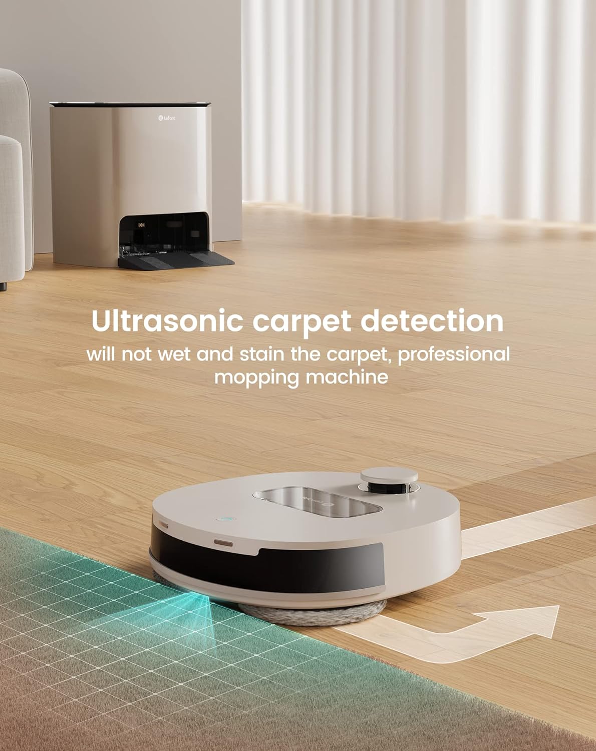 Lefant T1 Self-Cleaning Robot Mop, Smart Mapping Lidar dToF Sensors, No-Go Carpet, 5L Large Water Tank, 40°Hot Air Washing and Drying Mop, Compatible with Alexa, Ideal for Multiple Rooms