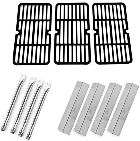 Repair Kit for Grill King 810-9325-0 and Brinkmann 810-1420-0 BBQ Gas Grill Includes 4 Stainless Steel Burners, 4 Stainless Steel Heat Plates and Stamped Porcelain Steel Grates