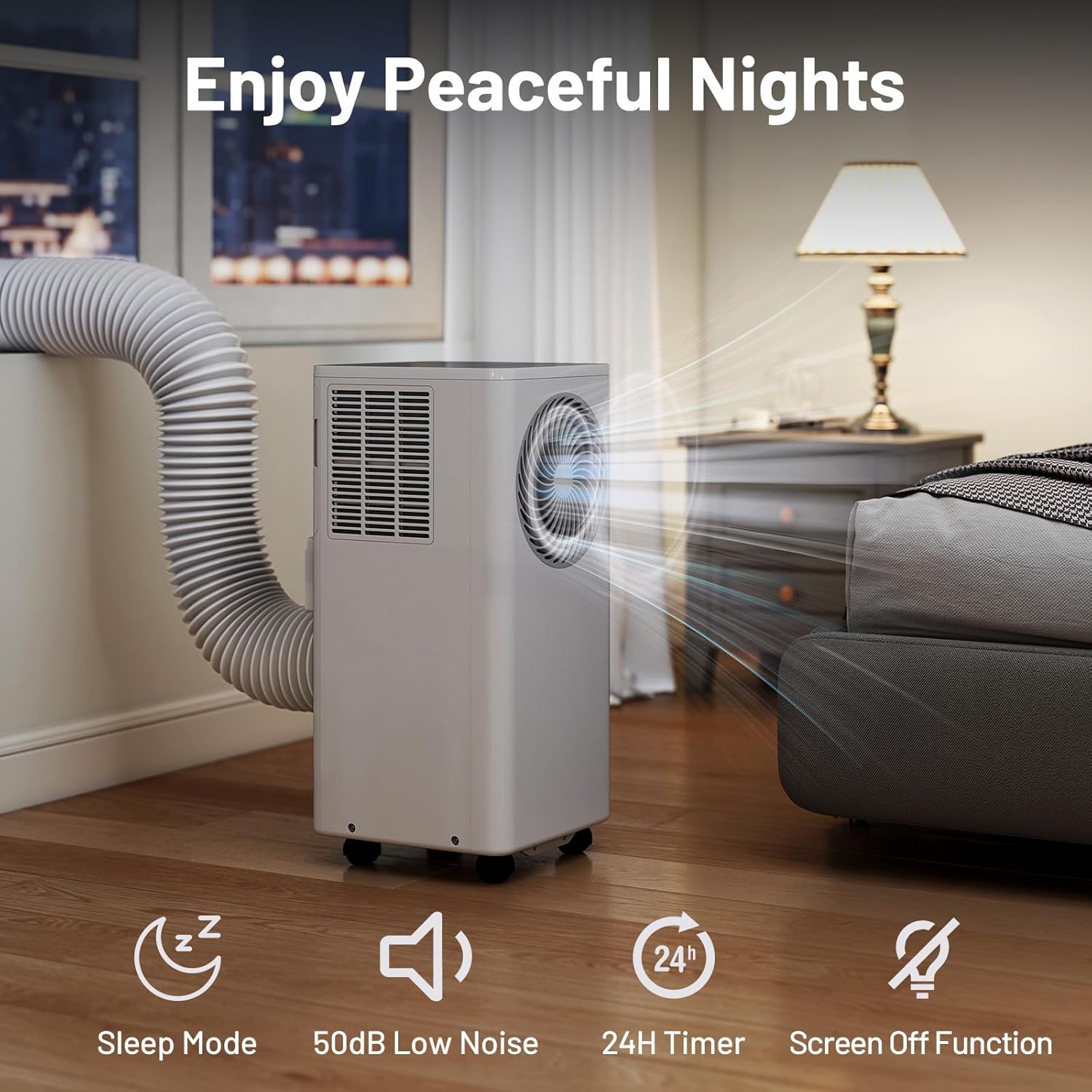 ARLIME 10000 BTU Portable Air Conditioner for Room up to 350 Sq.Ft, 3-in-1 Stand up AC Unit w/Dehumidifier, Fan, Sleep Modes, 24H Timer, Remote Control, Window Installation Kit Included (10000 BTU)