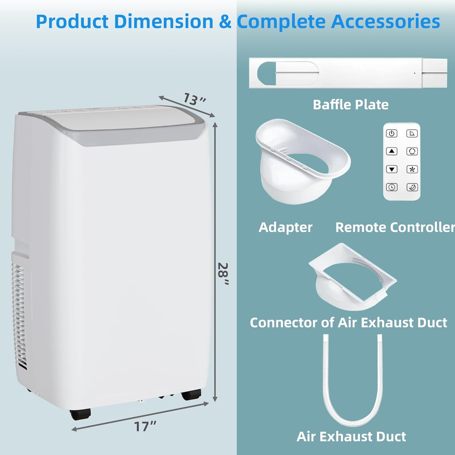 GAOMON 14,000 BTU Portable Air Conditioners, 3-in-1 Cooling AC Unit with Dehumidifier and Fan Mode for Rooms Up to 700 Sq. Ft, Remote Control, Sleep Mode, 24H Timer, 3 Speed, Auto Swing