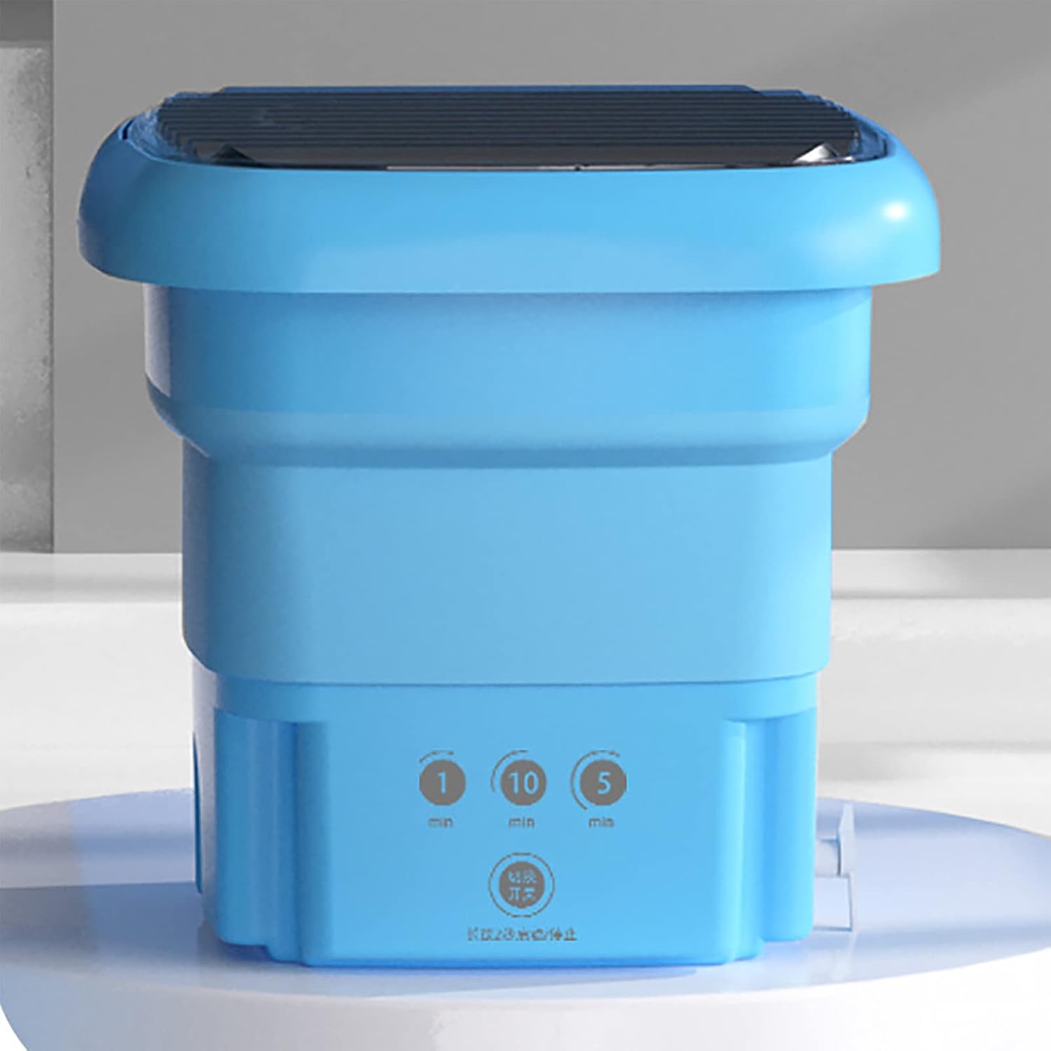 Portable Washing Machine, Mini Folding Bucket Washer with Drain Hose and Dewatering Drying Function for Socks/Underwear/Baby/Clothes for Apartment/Camping/RV/Traveling (110V 240V)(Blue)