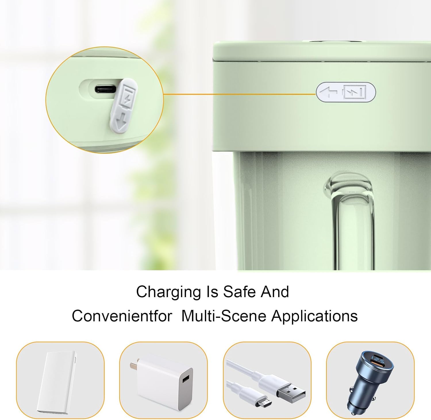 Portable Blender, 10 oz Mini Personal Blender for Smoothies, Fruits, and Veggies with Rechargeable USB, Easy to Clean suitable for Traveling or Camping(Green)